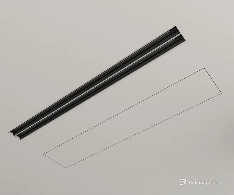 Air Conditioner Air Vents Black Long Strip Design Components And Installation 3d model 
