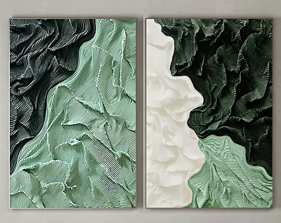 Modern Abstract Painting Hanging Picture Combination 3d model