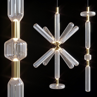 Modern Light Luxury Glass Chandelier 3d model