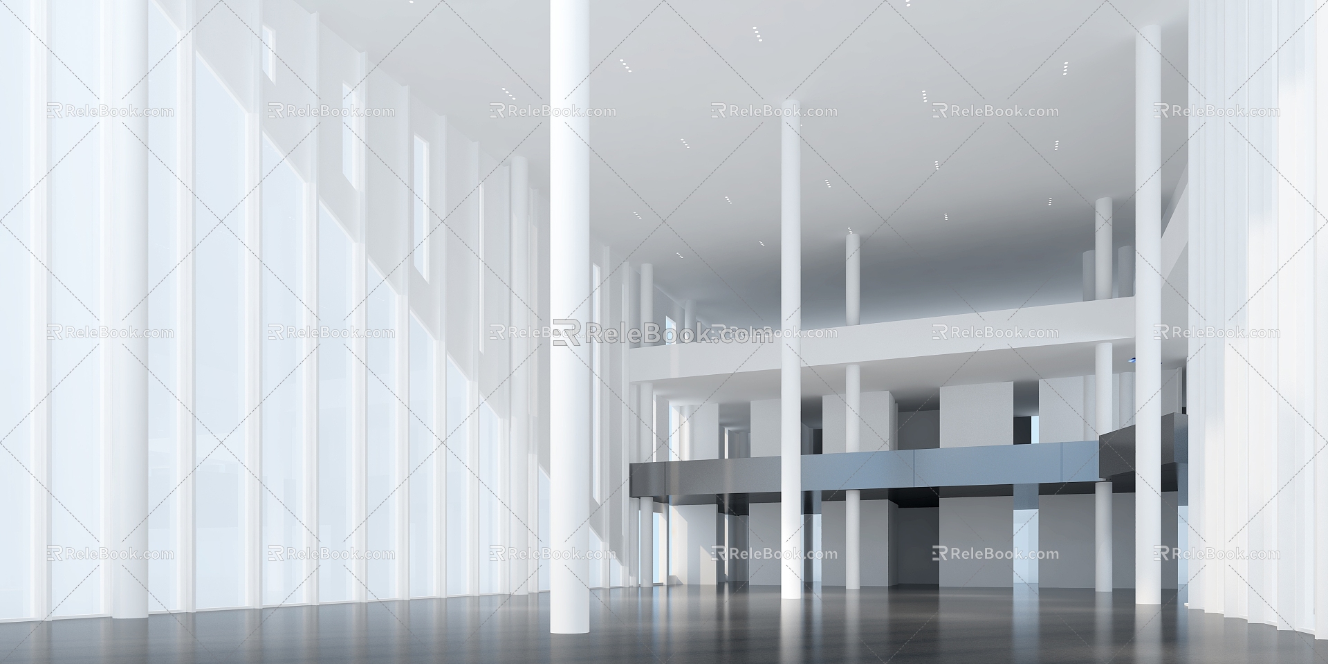 modern hall building 3d model