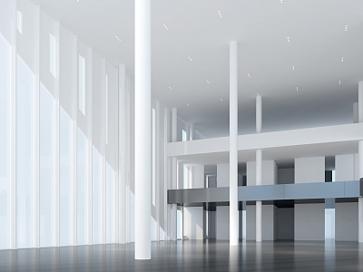 modern hall building 3d model