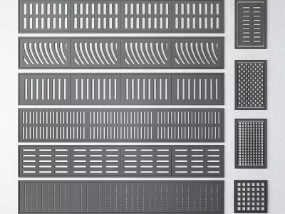 Modern Bathroom Small Accessories With Various Grid Patterns And Drain Covers 3d model