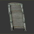 Ancient Inclined Stone Staircase with Weathered Green Patina and Historical Features