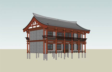 Chinese-style ancient residential building 3d model