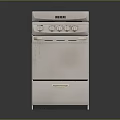 White Gas Stove With Multiple Burners Oven And Control Knobs For Kitchen
