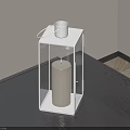 White Square Minimalist Candle Lantern Design For Modern Home Tabletop Decor
