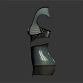 Futuristic Metallic Striped Corset with Shiny Texture in 3D Model