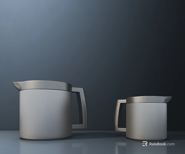 Stainless Steel Kettles Modern Design Two Sizes For Household Kitchen Appliances 3d model 