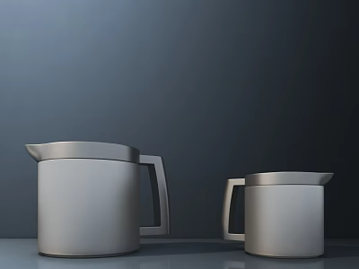 Stainless Steel Kettles Modern Design Two Sizes For Household Kitchen Appliances 3d model