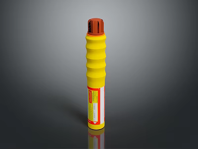 Yellow Cylindrical Household Cleaning Product With Red Top And Label 3d model