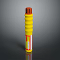 Yellow Cylindrical Household Cleaning Product With Red Top And Label
