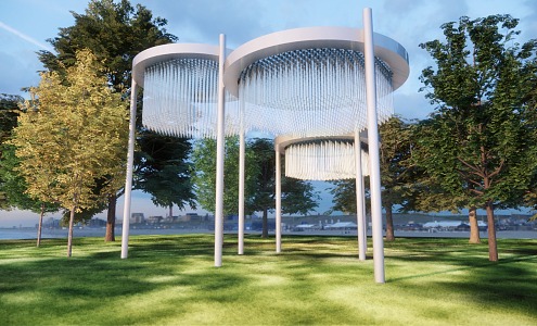 Modern Light Pavilion Round Light Pavilion 3d model