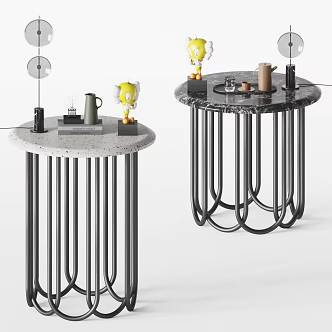 Modern Round Table Marble Coffee Table 3d model
