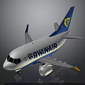 Detailed Ryanair Aerospace Model Featuring Blue White Livery And Logo Design