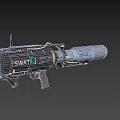 SWAT DR03 Advanced Tactical Weapon With Blue Accents And Launcher Structure