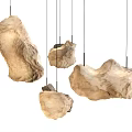 Irregular Shape Natural Stone Textured Modern Pendant Lights for Interior Design 3d model