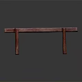 Natural Wooden Bench With Solid Wood Material Simple Design And Four Legs 3d model