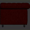 Red Leather Sofa With Tufted Design And Nailhead Trim For Living Room