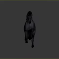 3D Model Horse With Purple Body Dark Green Mane Running Pose Overhead Light Gray Background