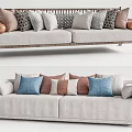 New Chinese Double Sofa Multi-Person Sofa 3d model