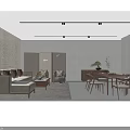 Chinese Style Living Room Interior With Sofa Tea Table Lattice Screen And Pendant Chandelier