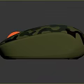 Camouflage Pattern Wireless Computer Mouse With Green Black And Orange Design