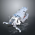 Futuristic Space Exploration Vehicle With Mechanical Structure Landing Legs And Observation Window