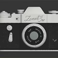 Vintage Zenit Digital Camera With Silver Black Body Classic Lens And Knobs Design 3d model