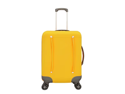 Vibrant Yellow Suitcase With Telescopic Handle Side Grip And Spinner Wheels 3d model