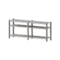 Modern Three Tier Metal Open Storage Shelving Unit With Sturdy Frame Design 3d model