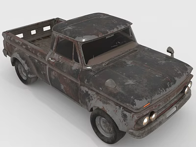 Vintage Rusty Old Pickup Truck With Weathered Exterior And Classic Design 3d model