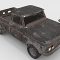 Vintage Rusty Old Pickup Truck With Weathered Exterior And Classic Design