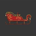 Red Playground Sled With Gold Decorations And Green Seats For Children Play Equipment