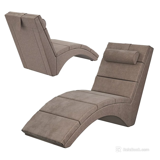 Modern Fabric Sofa Bench with Curved Design Padded Backrest and Comfortable Seat 3d model 