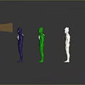 Game and Movie Characters in Red Yellow Blue Green White Costumes With Unique Helmet Designs