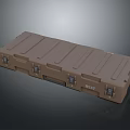 Durable Brown Hard Shell Equipment Case With Metal Latches And Ribbed Surface 3d model