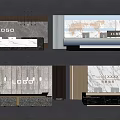 Front desk Background wall Service desk Reception desk 3d model