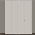 Modern Minimalist White Wardrobe With Sleek Sliding Doors And Storage Space