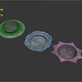 Unique Decorative Metal Dishes With Three Different Shapes And Textured Surfaces