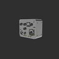 Gray Electronic Control Device With Multiple Knobs Buttons And Interfaces