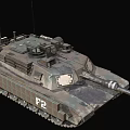 Military Tank Weapon With Camouflage Paint Cannon Tracks And Number P2