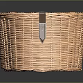Light Brown Wicker Basket With Heart Shaped Top And Metal Buckle For Daily Use