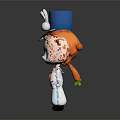 Cute 3D Cartoon Character With Orange Hair And Rabbit Ear Hat Design Look