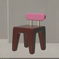 Modern Kids Chair With Red Body Pink Backrest And White Supports