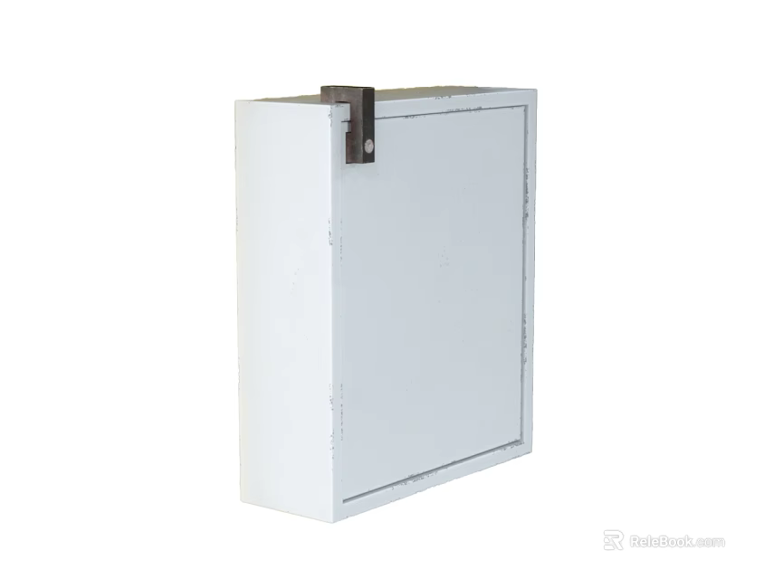 White Single Door Refrigerator Freezer With Metal Handle And Simple Design 3d model 