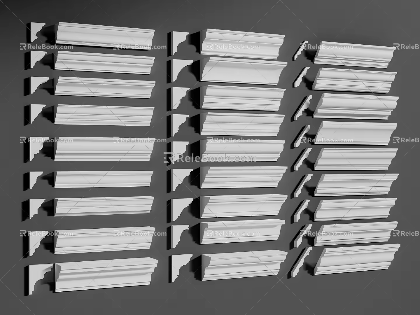 Jianou gypsum line gypsum line ceiling corner line yin corner line 3d model