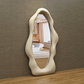 Cream style decorative mirror full-length mirror fitting mirror floor mirror shaped art mirror vanity mirror 3d model