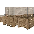 Wood Box Retro Rectangular Box Solid Wood Old Storage Box 3d model