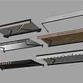 Foldable Outdoor Awnings With Scalloped Edges Black Gold Silver Colors And Coffee Text