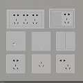 Modern White Electrical Switch Panels With Sockets Switches And Different Designs